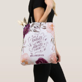 mignon violet rose floral élégant professeur sac f (De près)