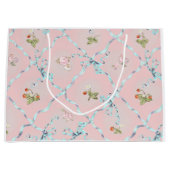 Mignonette Aardbeien Lint Trellis Blush Roze Groot Cadeauzakje (Voorkant)