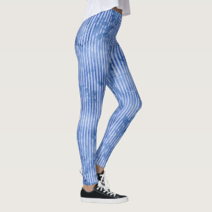 mignonette et florale Legging bleu femmes