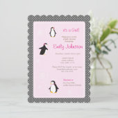 mignonette fille baby shower 5" x 7" invitation (Debout devant)