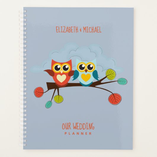 Mignonette OWLS Mariage à thème Bleu orange (Devant)