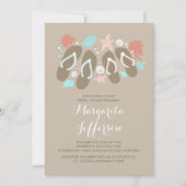 mignonette tongs plage nuptiale invitations (Devant)