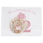 Mignonne 2e Anniversaire Sac Cadeau Ours Rose Pour (Dos)
