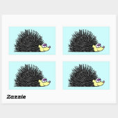 Mignonne Aimer Mes Stickers Hérisson - Bleu (Feuille)