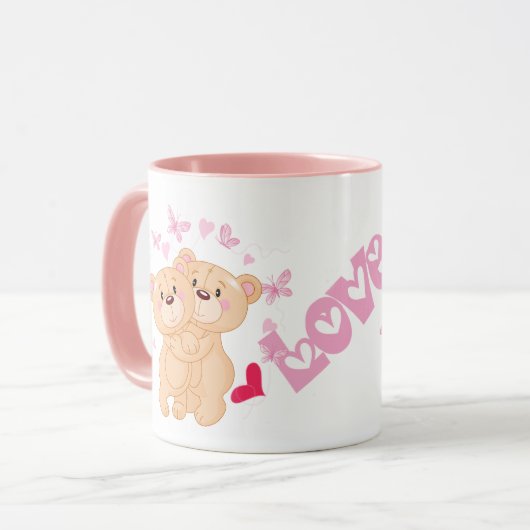 Mignonne Amour Ours Mug (Devant gauche)