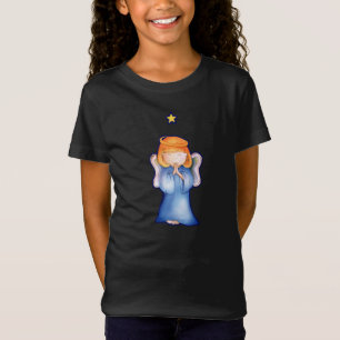 Mignonne ange de la paix fille bleu t-shirt de Noë