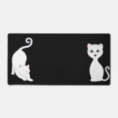 Mignonne Animes de chats blancs sur noir (Recto)