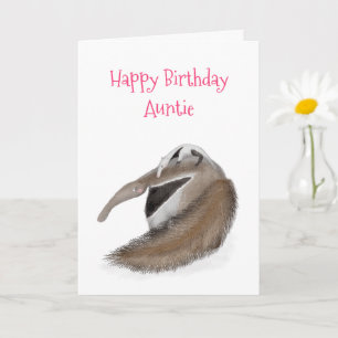 Mignonne anteater et carte d'anniversaire pour la 