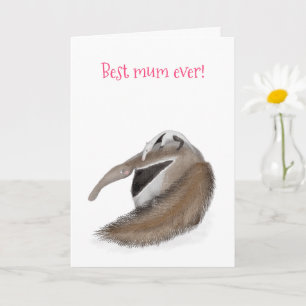 Mignonne anteater 'meilleure maman jamais' Carte d