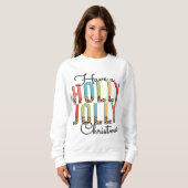 Mignonne Avoir Un Sweatshirt De Noël Holly Jolly (Devant entier)