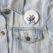 Mignonne badge d'anniversaire de chiot taureau fra (En situation)