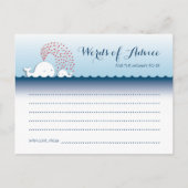Mignonne baleines blanches Words Conseil Carte pos (Dos)