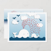 Mignonne baleines blanches Words Conseil Carte pos (Devant / Derrière)