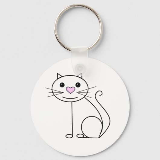 Mignonne bande dessinée porte-clés de chat (Recto)