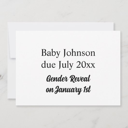 Mignonne Bébé Est. Année Faire-part de la révélati (Dos)