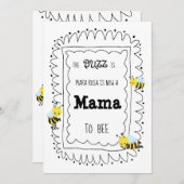 *~* Mignonne Bee MAMA À BEE Baby shower Invitation (Devant / Derrière)
