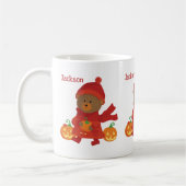 Mignonne Brown Ours Enfant Mug d'automne (Gauche)