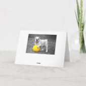 Mignonne Bulldog dans la carte de voeux blanche Bo (Dos)