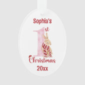 Mignonne Bunny rose numéro un premier Noël (devant)