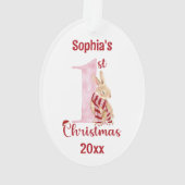 Mignonne Bunny rose numéro un premier Noël (dos)