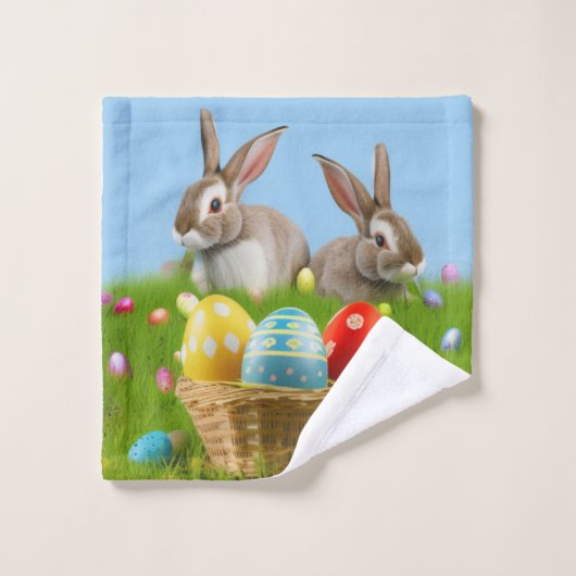 Mignonne Bunnyfor Pâques pour une humeur positive (Gant de toilette)
