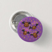 Mignonne, câliné chauve-souris badge rond (Devant & derrière)