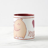 Mignonne capybara rouge Mug à deux tons (Centre)
