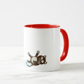 mignonne caricature femme et chatte tasse (Devant droit)