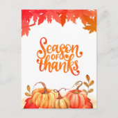 Mignonne carte saison Merci Citrouille & Feuille a (Devant)