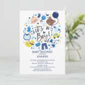 Mignonne C'est un garçon ! Invitation Baby shower (Debout devant)