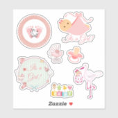 Mignonne C'est une fille Pink Baby Stickers (Feuille)