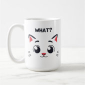 Mignonne Chat Face "QUOI ?" Mug d'expression amusa (Gauche)