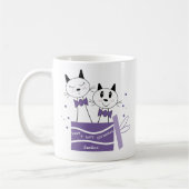 Mignonne Chat Noël Présente Mug (Violet) (Gauche)