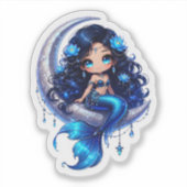 Mignonne Chibi Mermaid Céleste sur Autocollant de (Devant)