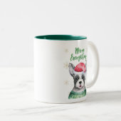 Mignonne chien de Noël deux tones Mug (Devant droit)