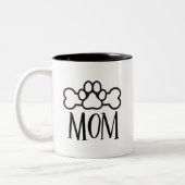 Mignonne Chien Maman Mug de café à deux tons (Gauche)