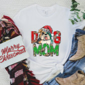 Mignonne Chien Maman Noël T-shirt Femme