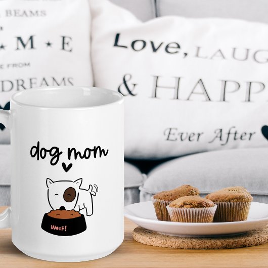 Mignonne Chien Maman tasse pawprint avec nom café 
