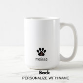 Mignonne Chien Maman tasse pawprint avec nom café 