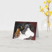 Mignonne chiot Doberman Pinscher - Carte de note b (Fleur jaune)