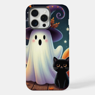 Mignonne, citrouille d'Halloween, chat & fantôme