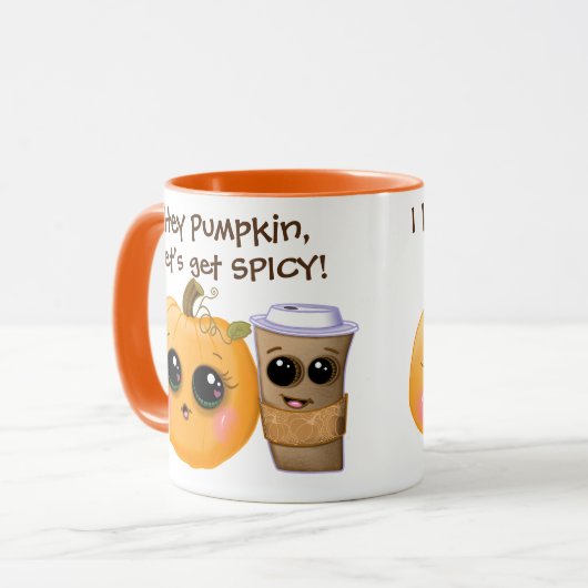 Mignonne Citrouille épice Fall Mug (Devant gauche)