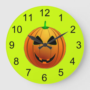Mignonne Citrouille Sourire Horloge murale Hallowe