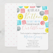Mignonne comme bouton bébé douche invitation (Devant / Derrière)