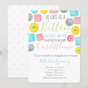 Mignonne comme bouton bébé douche invitation