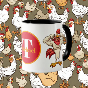 Mignonne coq Pays monogramme mug