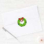 Mignonne couronne de Noël avec Sticker en ruban ro (Enveloppe)