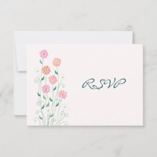 Mignonne Daisies de campagne Mariage simple RSVP