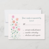 Mignonne Daisies de campagne Mariage simple RSVP (Dos)