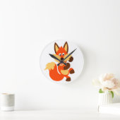 Mignonne Danser Dessin Fox Horloge murale (Maison)